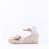 Wonders Ena Covered Espadrille Wedge - Gold Leather